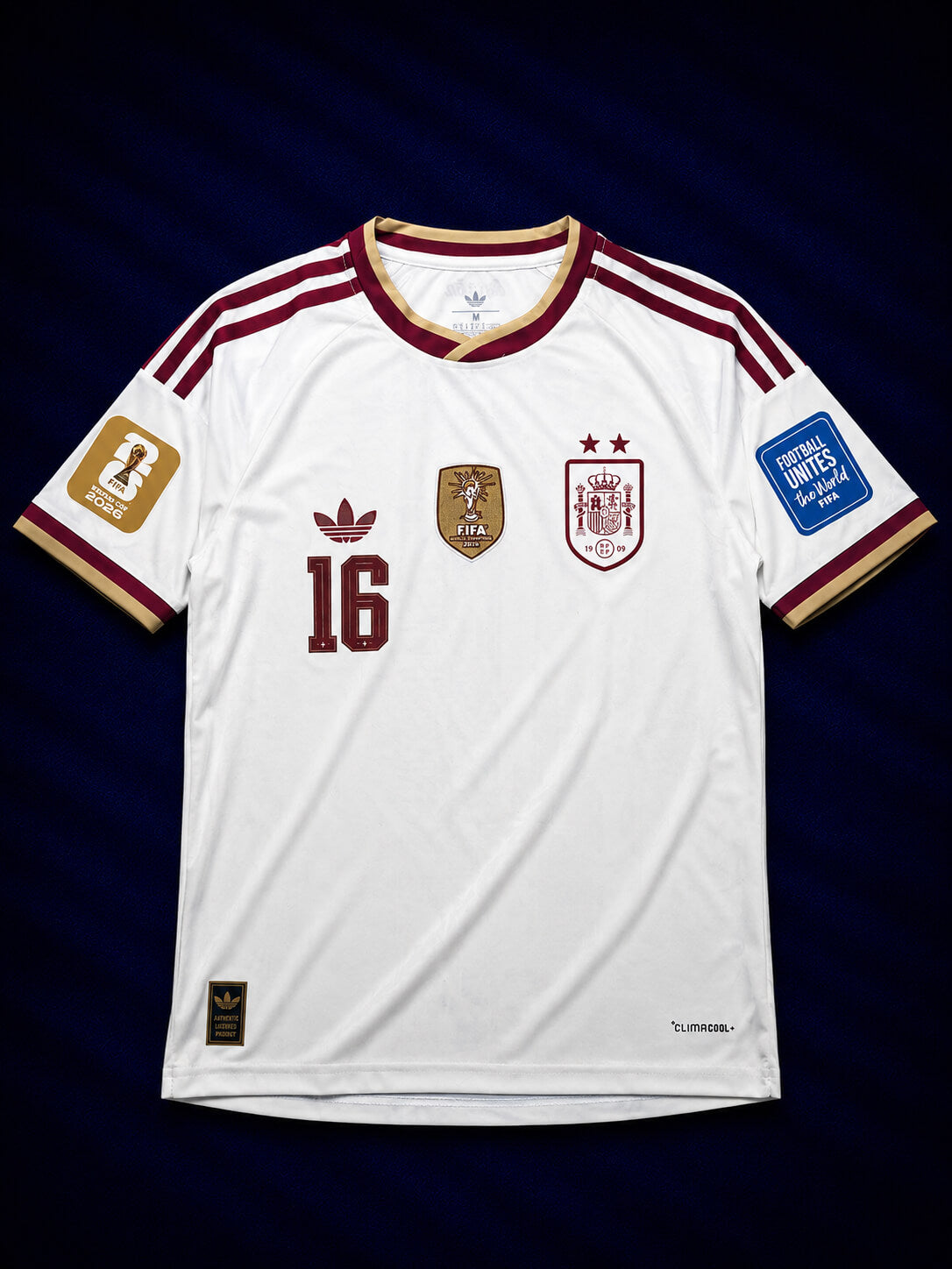 Spain 26 WC Away Half Sleeves Player Version