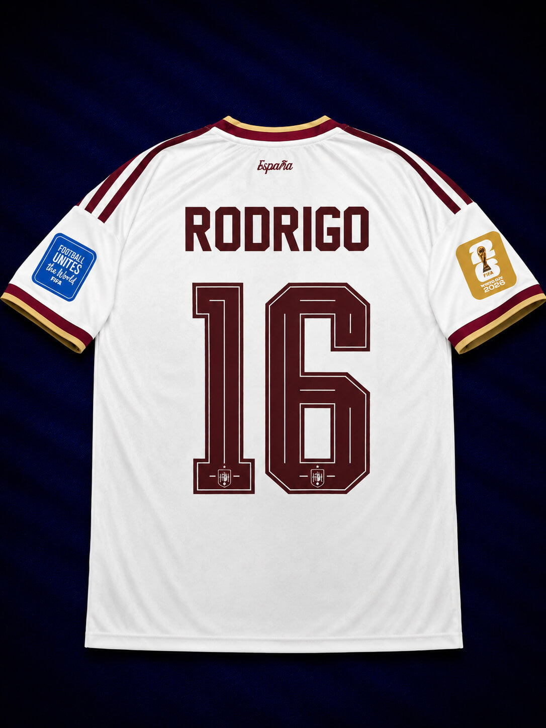 Spain 26 WC Away Half Sleeves Player Version